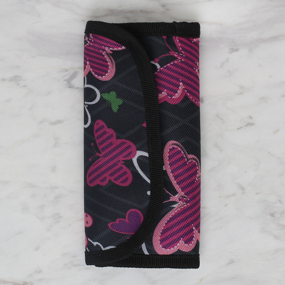 Loren Fermuarlı Kelebek Desenli Tığ Çantası